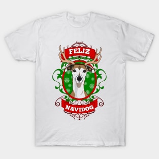 Feliz Navidog Christmas Puppy Reindeer Antlers T-Shirt